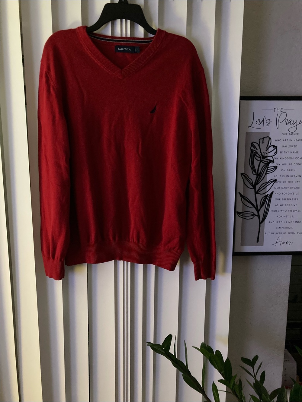 Nautica Men's Crimson V-Neck Sweater